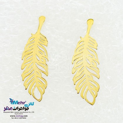 Gold earrings - Feather plot-SE0359